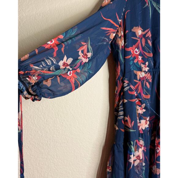 Standards & Practices Dress Womens 3X Tropical Chiffon Floral Boho Flattering - Picture 9 of 16